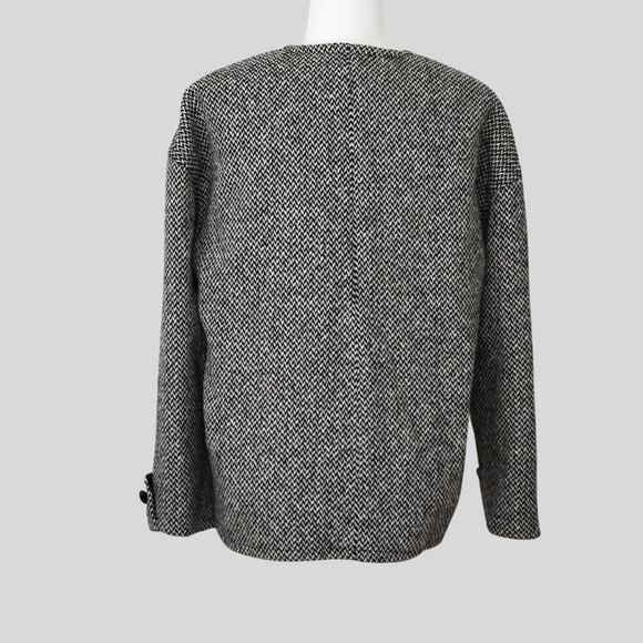 Vintage!!!! Bert Newman Black & White Tweed Coat Size 8 - Picture 4 of 9